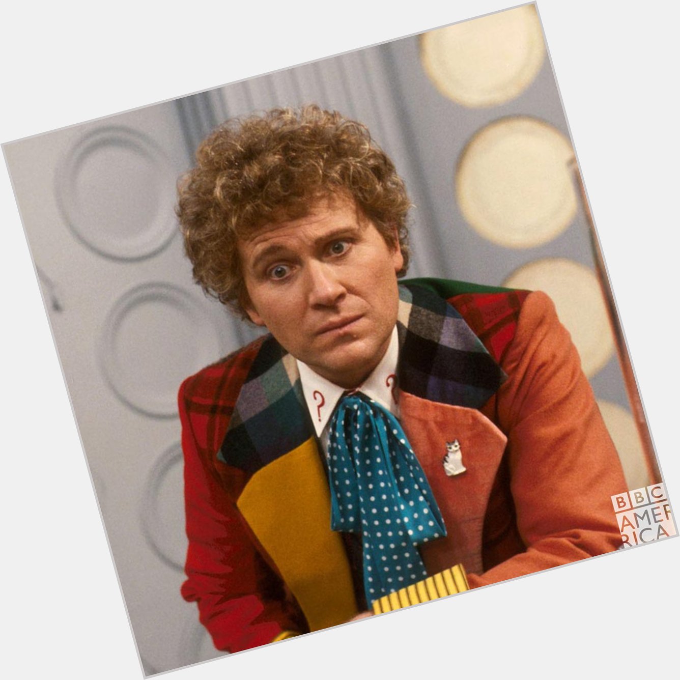 The face matches the lapels! A very Happy Birthday to Colin Baker, the 6th Doctor. 