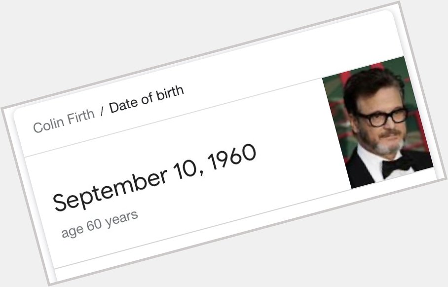 Happy Firthday (Colin Firth Birthday)! 