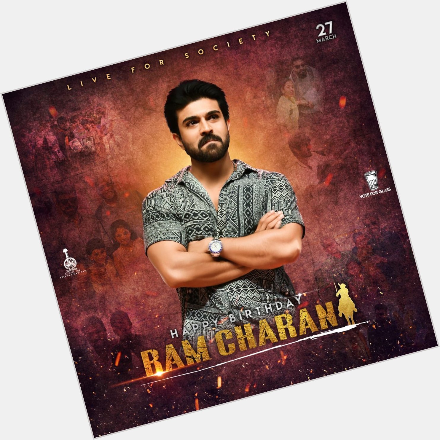 Unveiling the Common DP of  Advance Happy birthday charan  RAMCHARAN BDAY CDP 