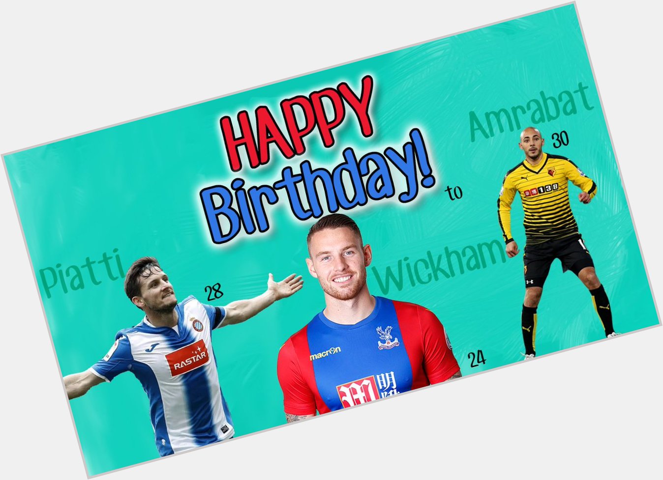 Happy Birthday to Pablo Piatti (28), Connor Wickham (24) and Nordin Amrabat (30) !! 