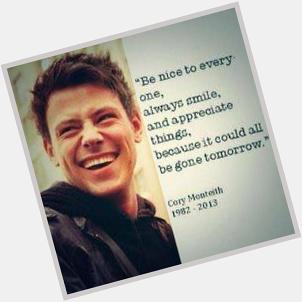 Happy Birthday Cory Monteith you will always be our angel  and we deeply miss you 