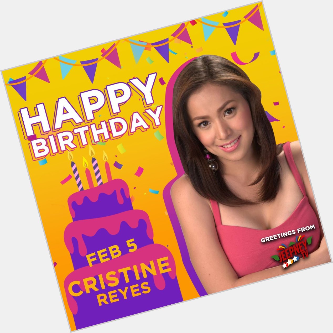 Happy birthday Cristine Reyes!  Greetings from Jeepney TV 