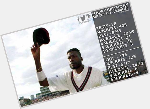 Happy Birthday Sir Curtly Ambrose. He turns 52 today....  
