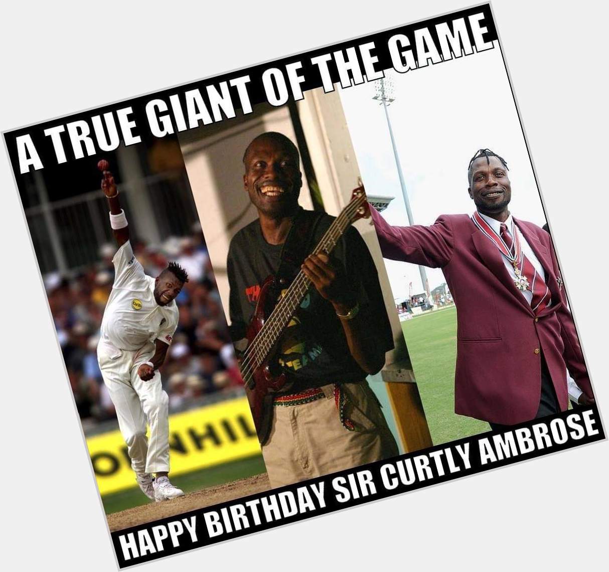 Happy 58th Birthday To The Great West Indian Fast Bowler SIR CURTLY AMBROSE. 