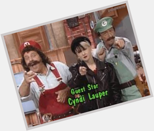 Watching the \"Super Mario Bros. Super Show\" for Cyndi Lauper\s guest episode. Happy Birthday! 
