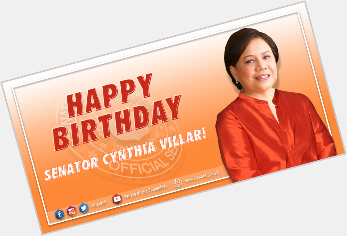 Happy Birthday, Senator Cynthia Villar!  