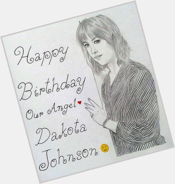 2 New my drawing: Happy Birthday our beautiful angel, Dakota Johnson!  