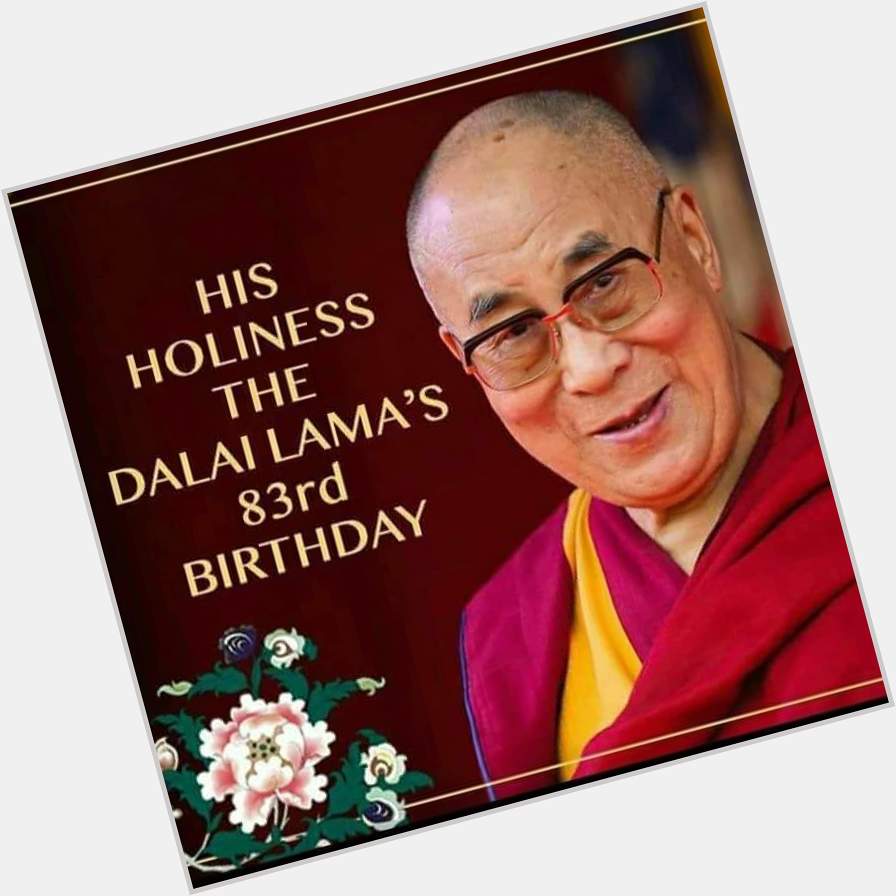 Spritual leader of Tibetans Dalai Lama ji turns 83 today.

Happy birthday to the Holly saint .! 