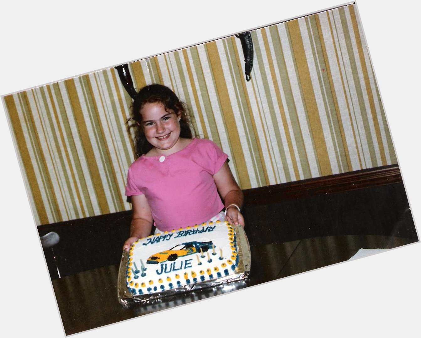 Happy Birthday to my sister Julie! Pic from 1985 with Dale Earnhardt cake 