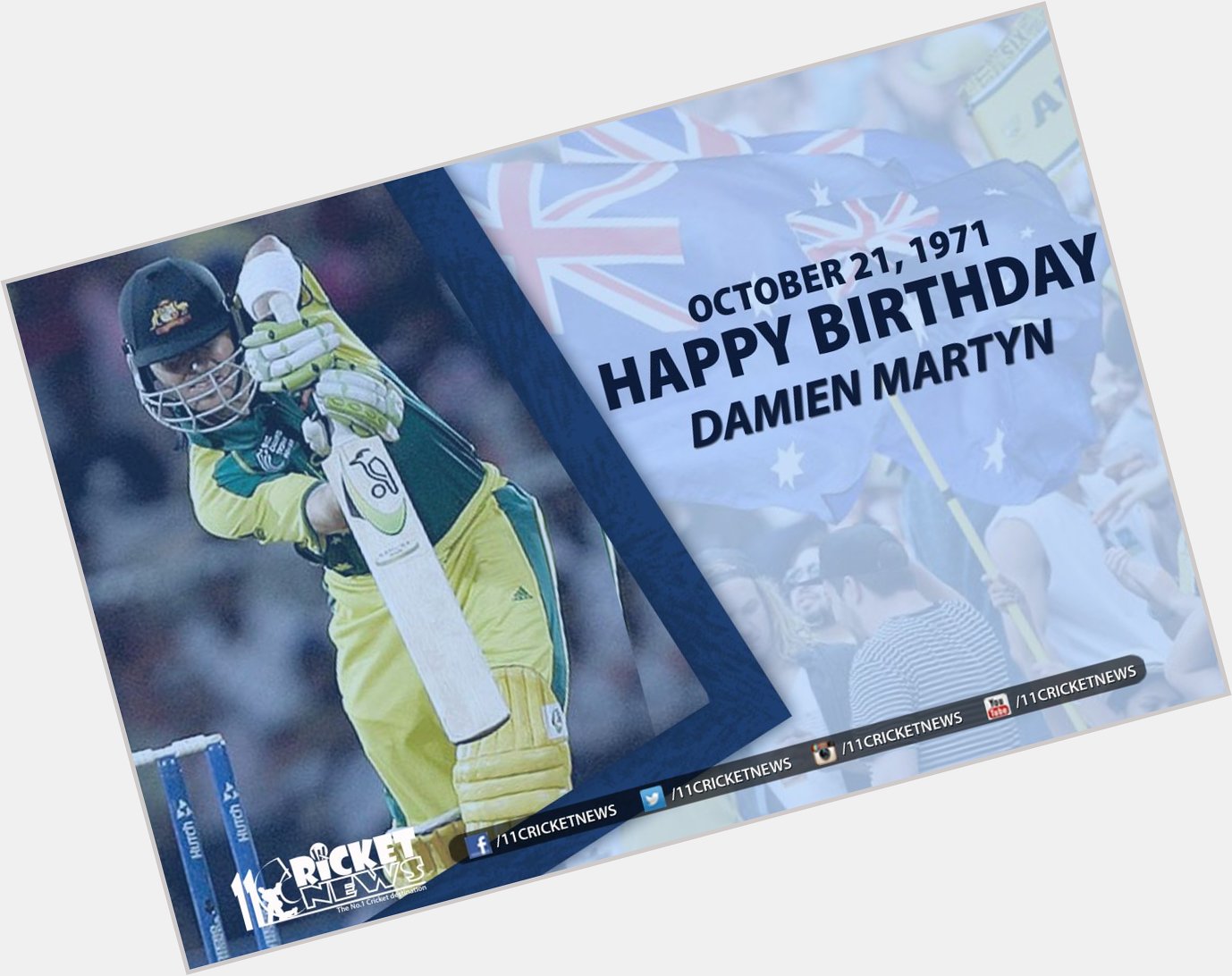 Happy Birthday \"Damien Martyn\". He turns 46 today 