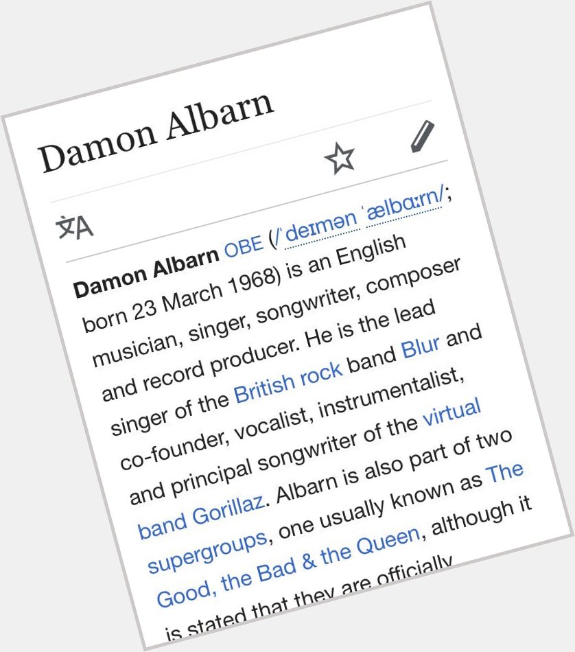 Happy Birthday Damon Albarn!  