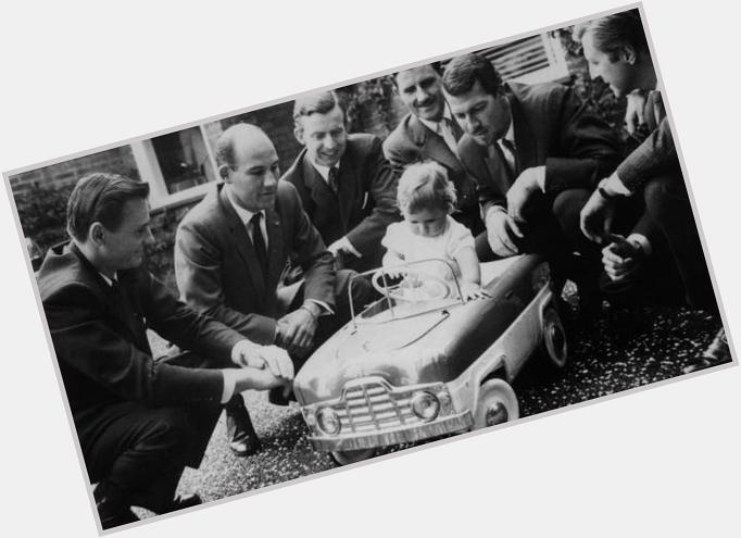  Stirling Moss (2nd from left) watches Damon Hill climb into a toy car in 1961. Happy birthday Stirling & Damon!! 