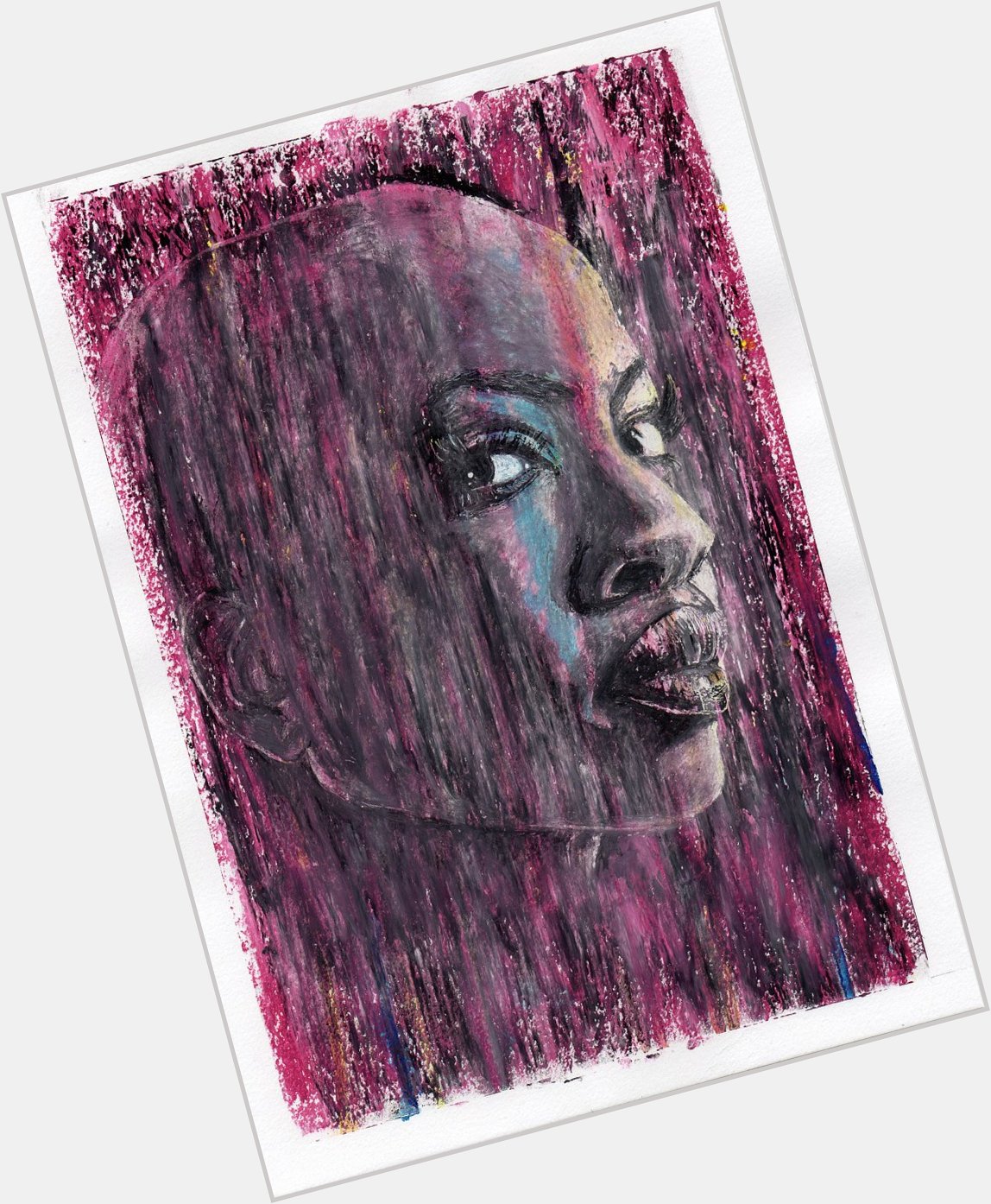 Happy birthday Danai Gurira! This picture: oil and ink on acrylic paper, 21cm x 30cm. 