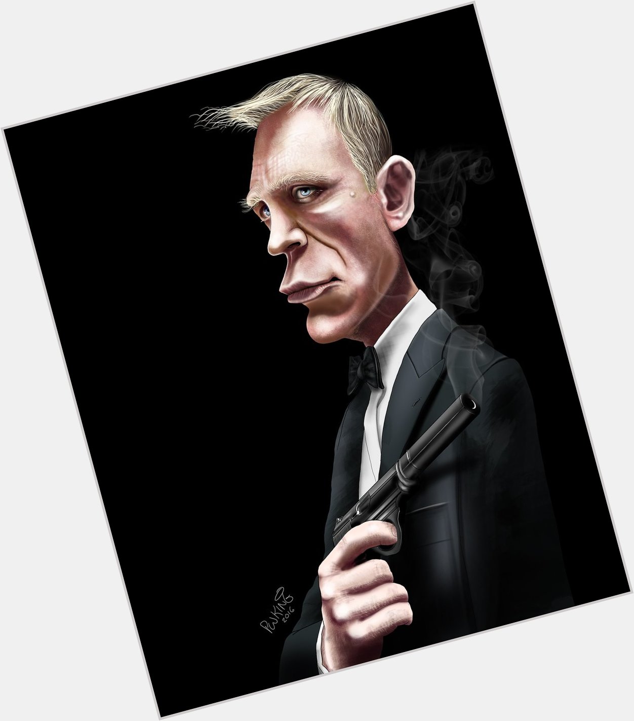 Happy birthday to James Bond himself, Daniel Craig. Artwork by Paul King. 