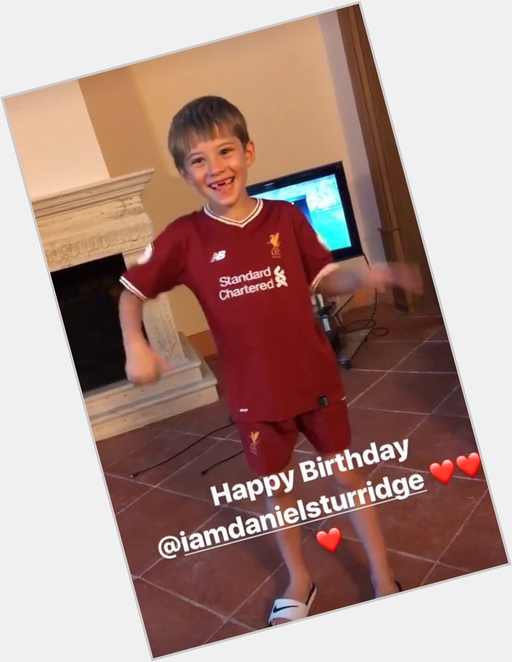 Lucas Leiva and his son Pedro wish Daniel Sturridge a Happy Birthday on Instagram.   