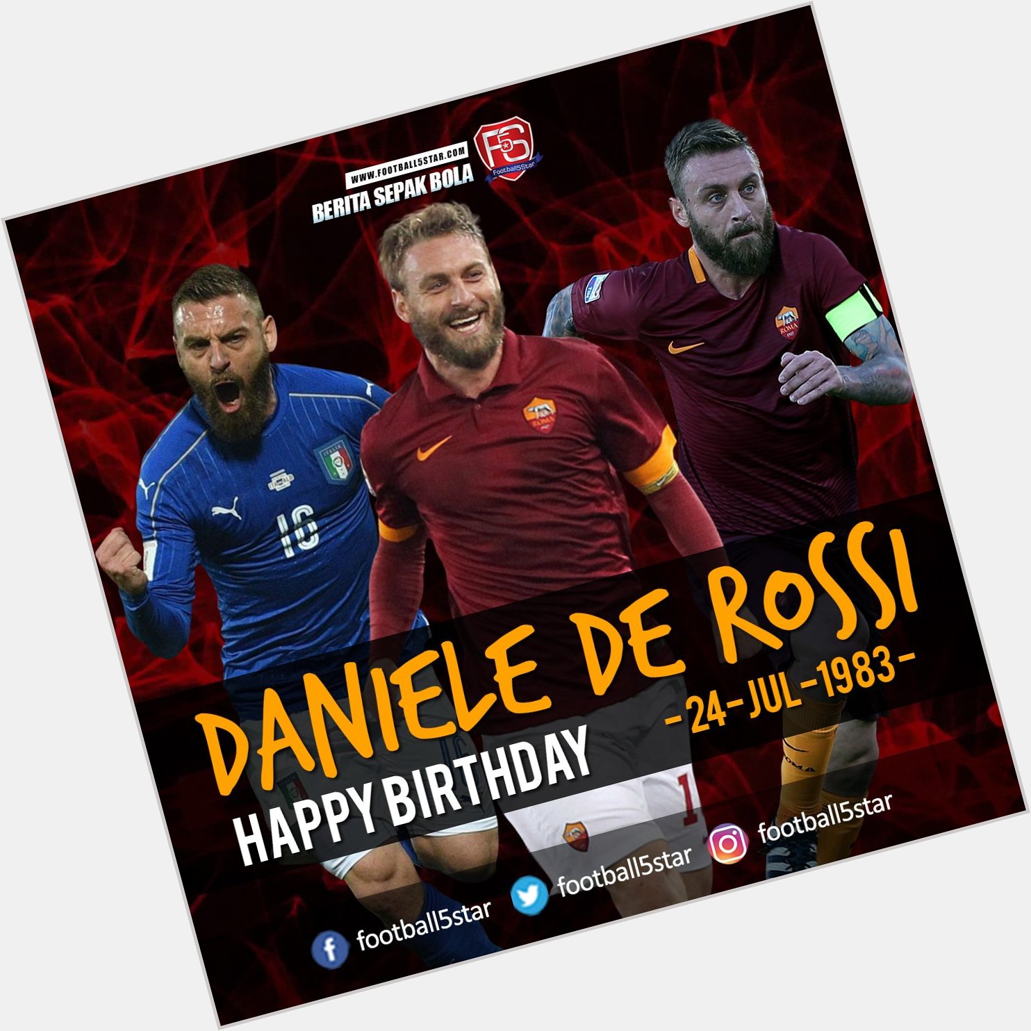 Happy Birthday Daniele De Rossi, 24-Jul-1983 .      