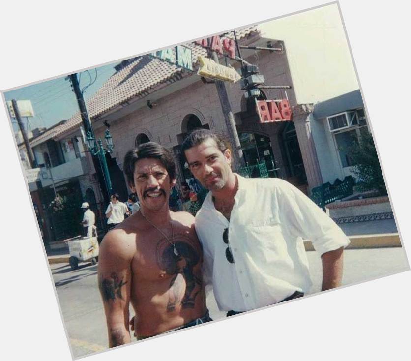 Happy 71st birthday to Danny Trejo! Here\s a photo of him and Antonio Banderas on the set of Desperado. 