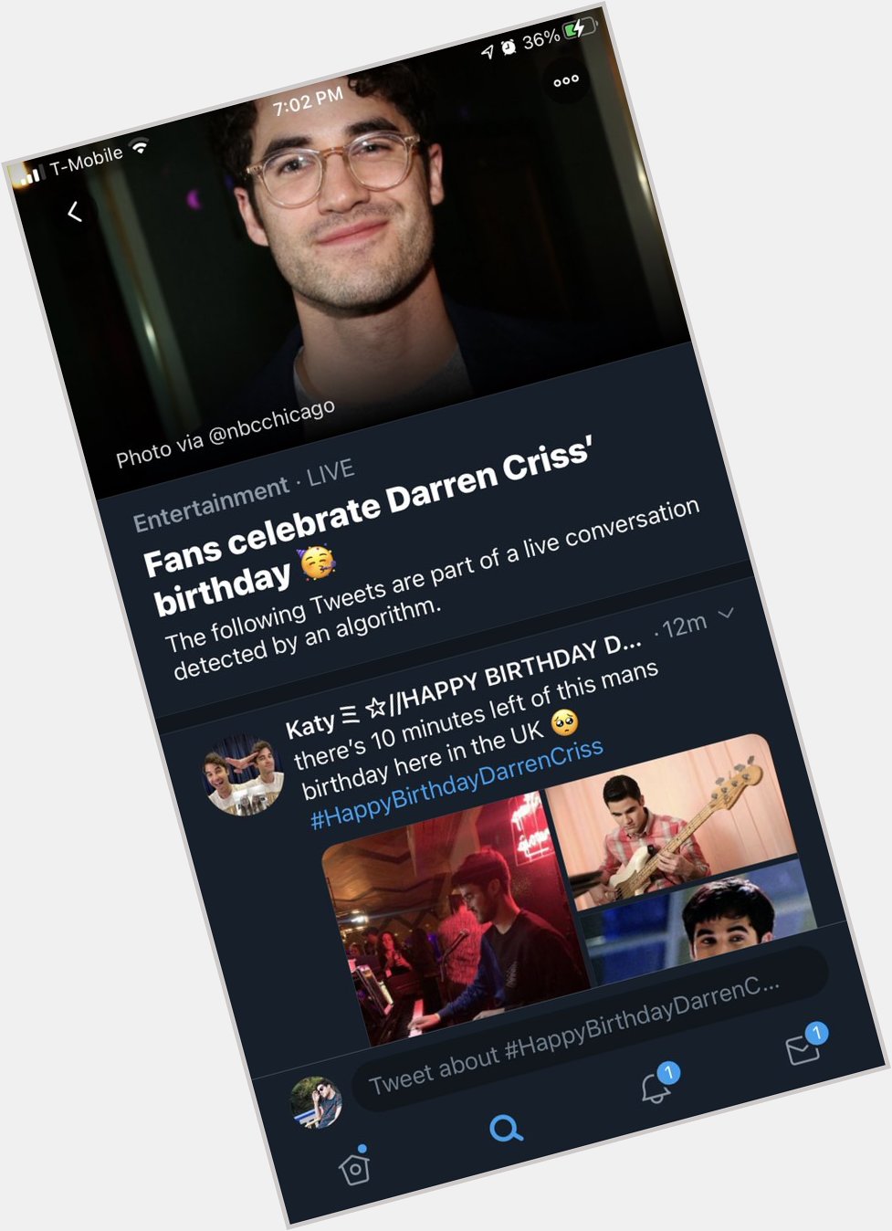 WE MADE IT U GUYS Darren Criss happy birthday u bastard  
