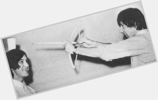 Happy birthday Mick Avory, seen here threatening Dave Davies with drumstick and coat hanger. 