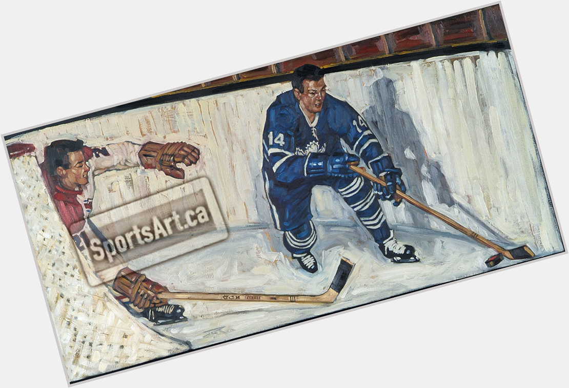 Happy Birthday to Toronto legend Dave Keon. My painting \"Behind the Net\". 