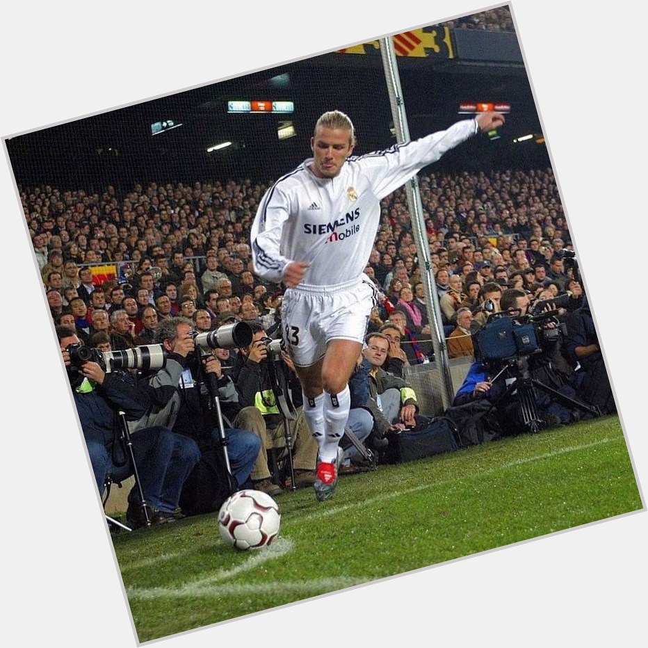 Happy Birthday to our English Galáctico  David Beckham taking a corner at the Camp Nou. 