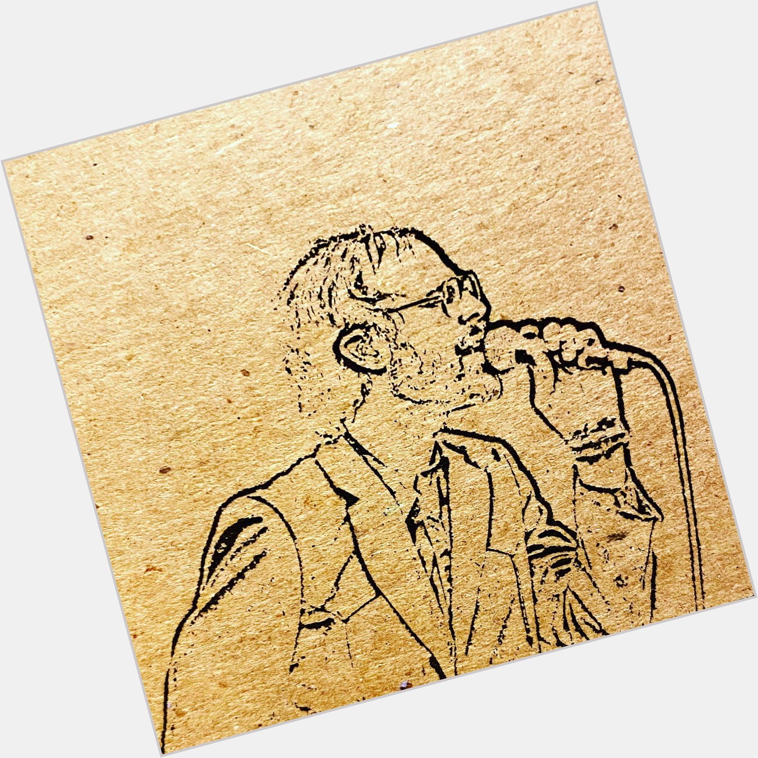 Happy Birthday David Berman. 1967-2019.  Laser etched on recycled cardboard.  