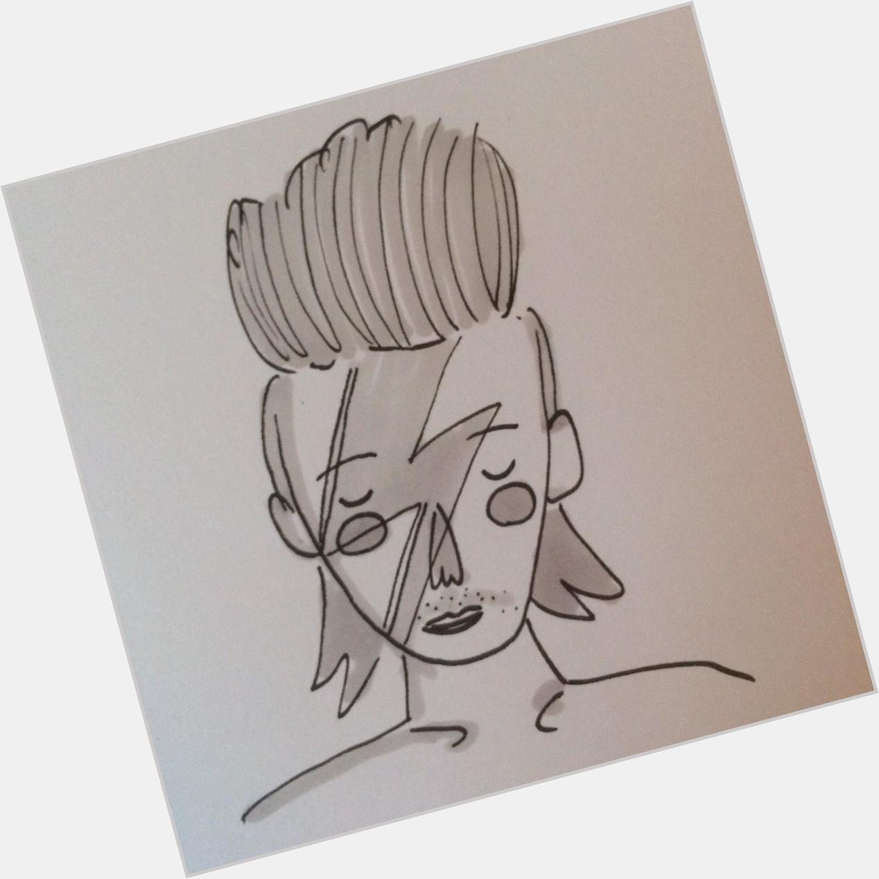 Happy Birthday David Bowie. Here\s the most trendy and hipsterish doodle I\ve ever drawn. 