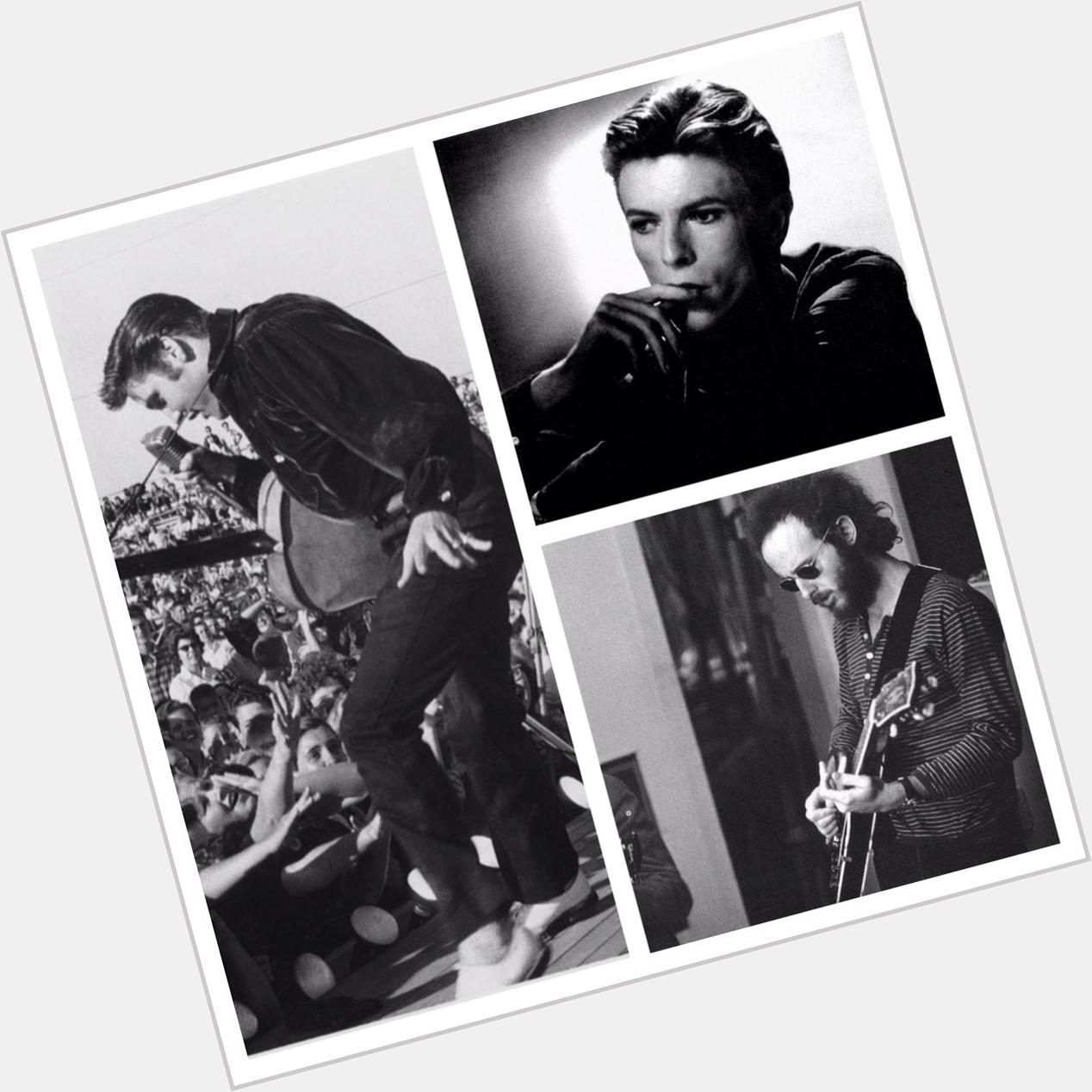 We acknowledge the birthday of 3 music legends today! Happy birthday to Elvis Presley, Robby Krieger and David Bowie! 