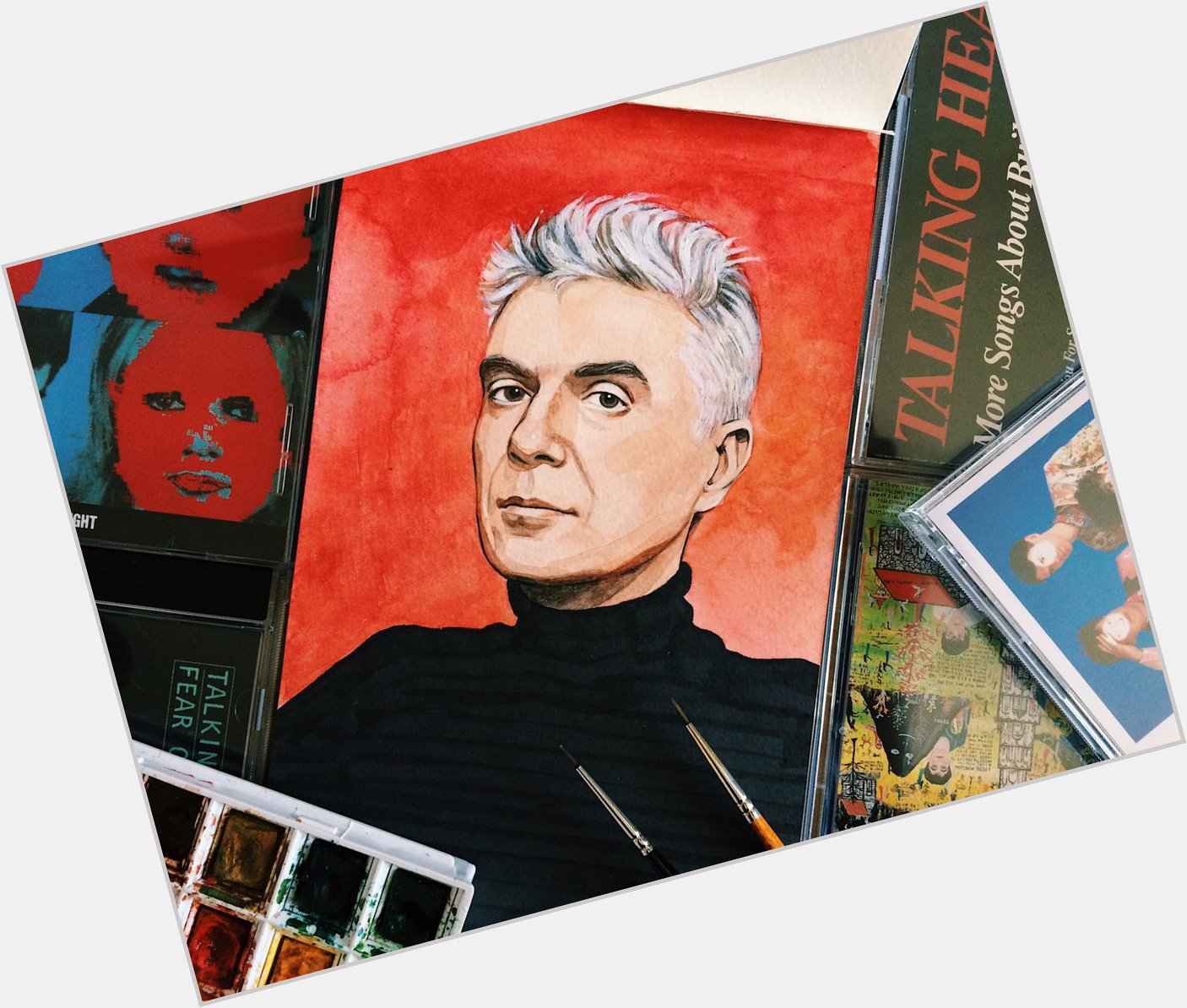Happy 65th birthday to the brilliant David Byrne! (a long overdue portrait)  