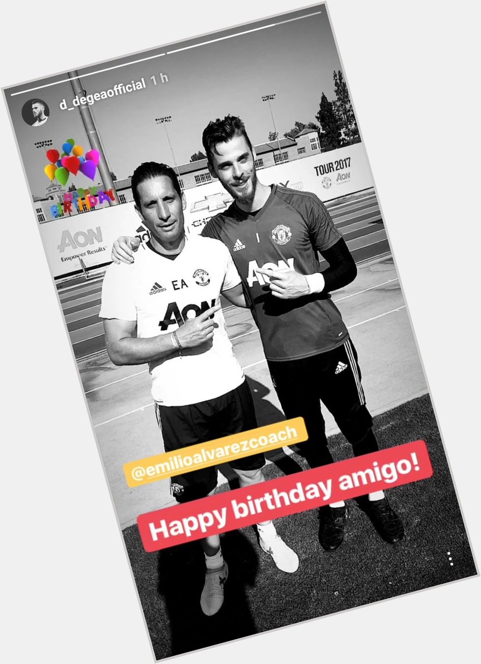 Love this! David De Gea wishes goalkeeper coach Emilio Alvarez a happy birthday on Instagram! 
