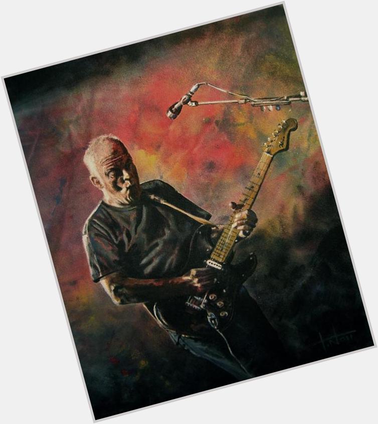 Pink Floyd\s David Gilmour is turning 69. It\s time for us to wish him a very happy birthday! :) -Painting by T. Noll 