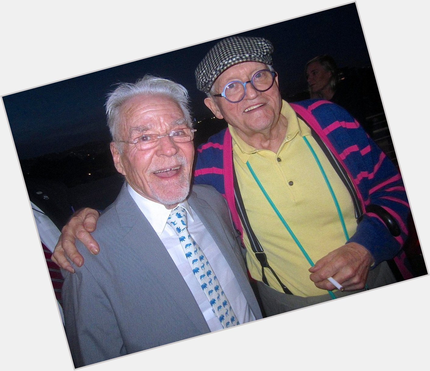 Happy birthday, David Hockney! Here\s Don Bachardy with Hockney in April this year. 