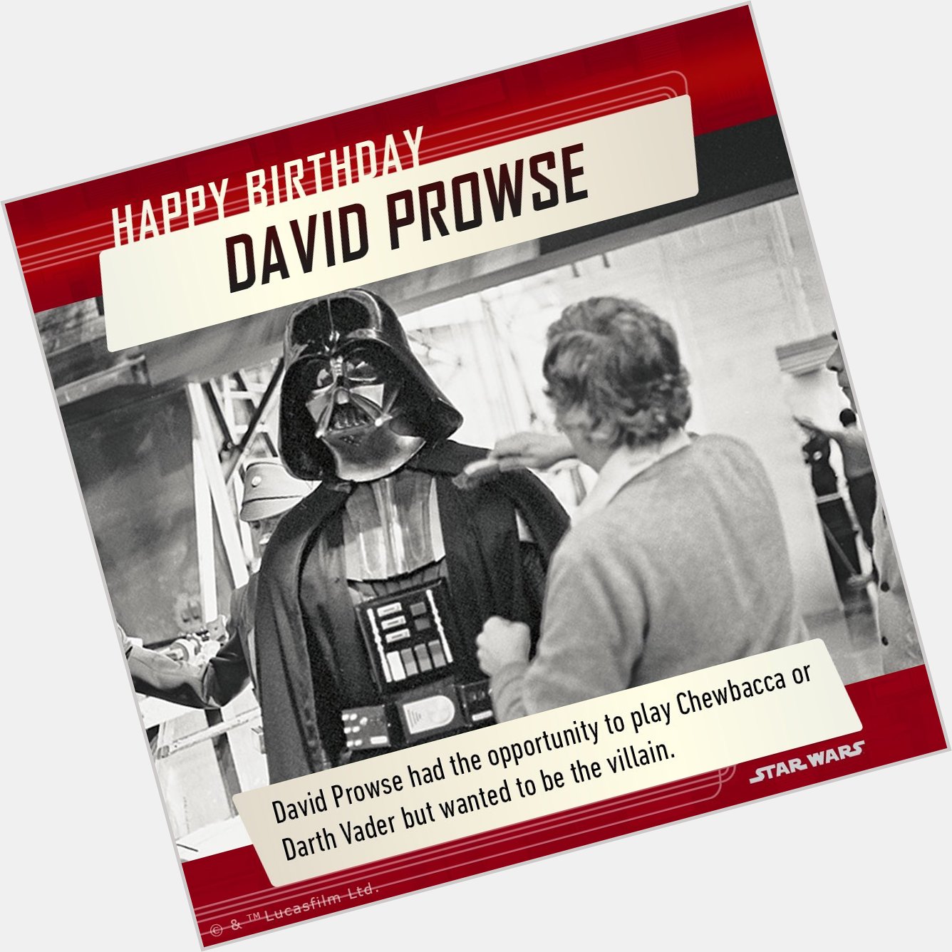 A very Happy Birthday to the man behind the suit - David Prowse!  