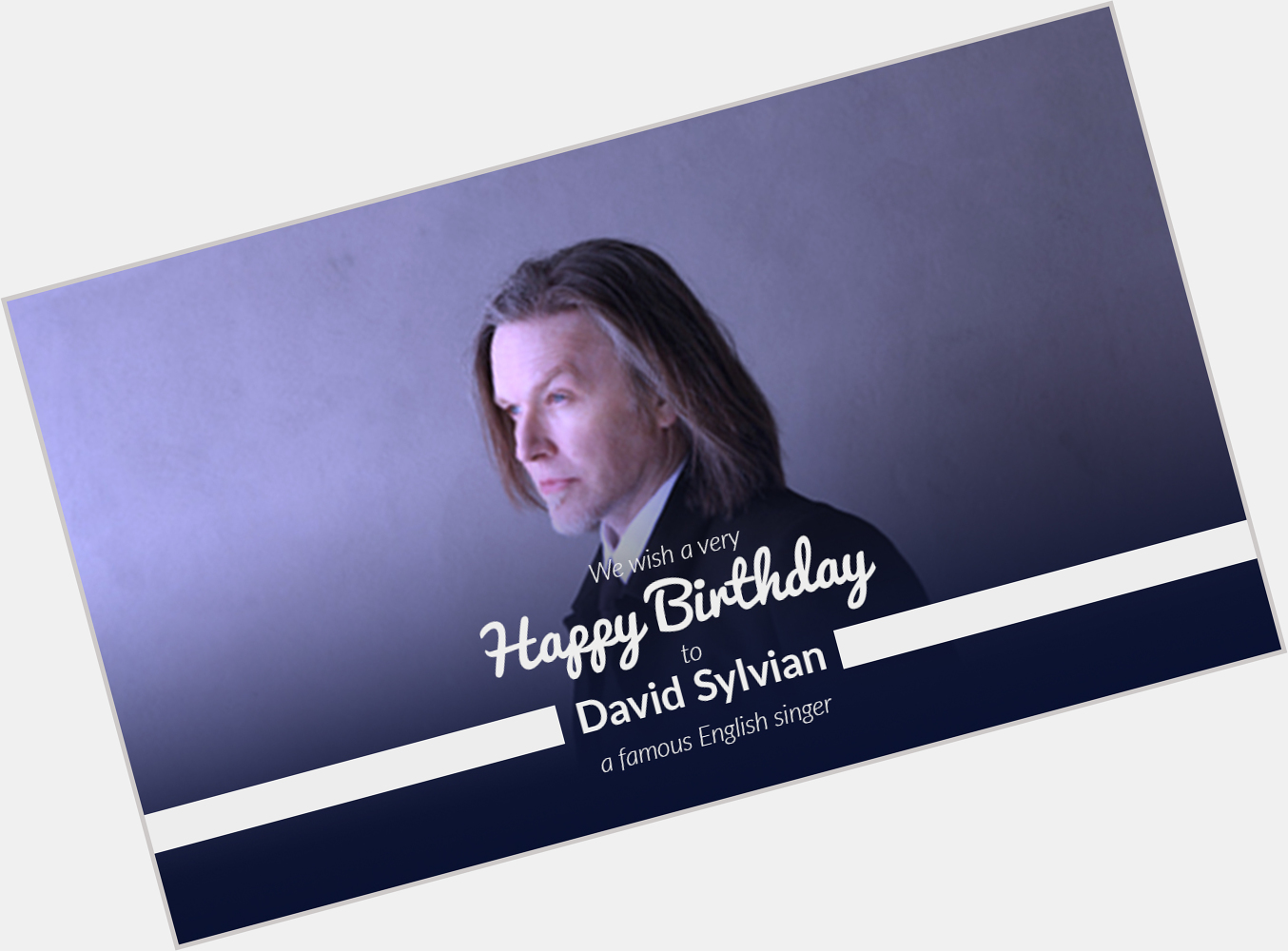 Happy Birthday to the David Sylvian, a famous English singer who was born on 23 Feb 1958. 