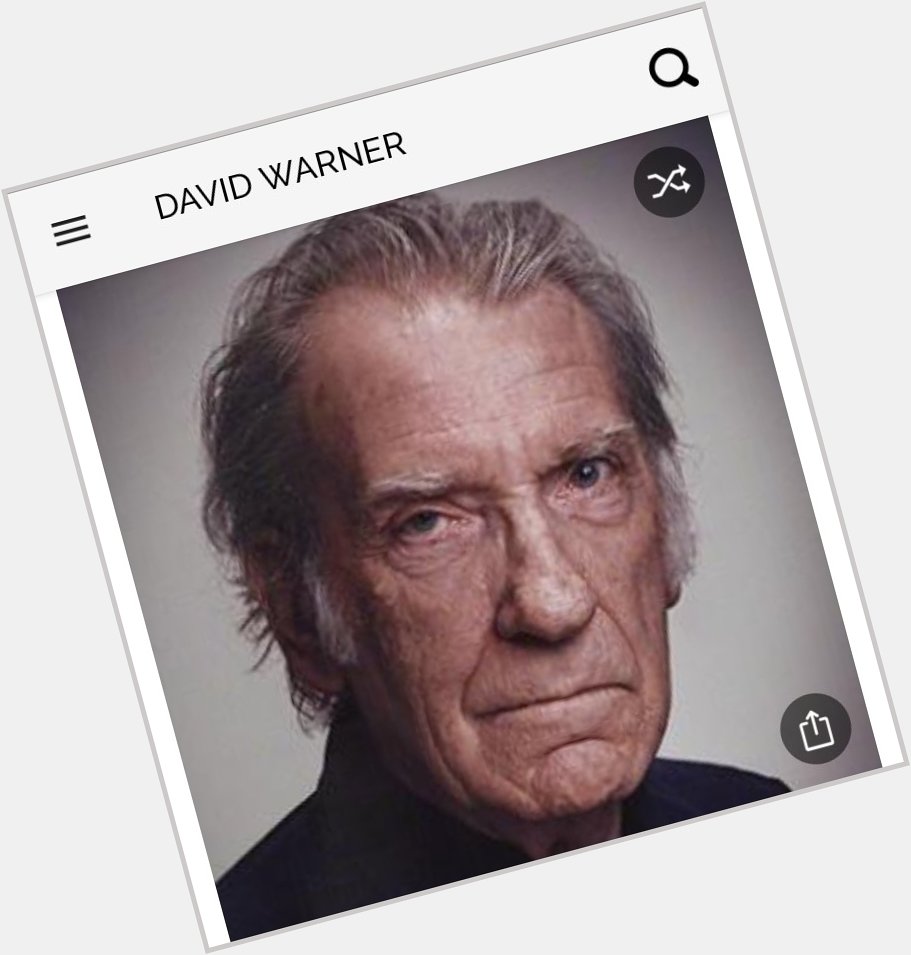 Happy birthday to this great actor. Happy birthday to David Warner 