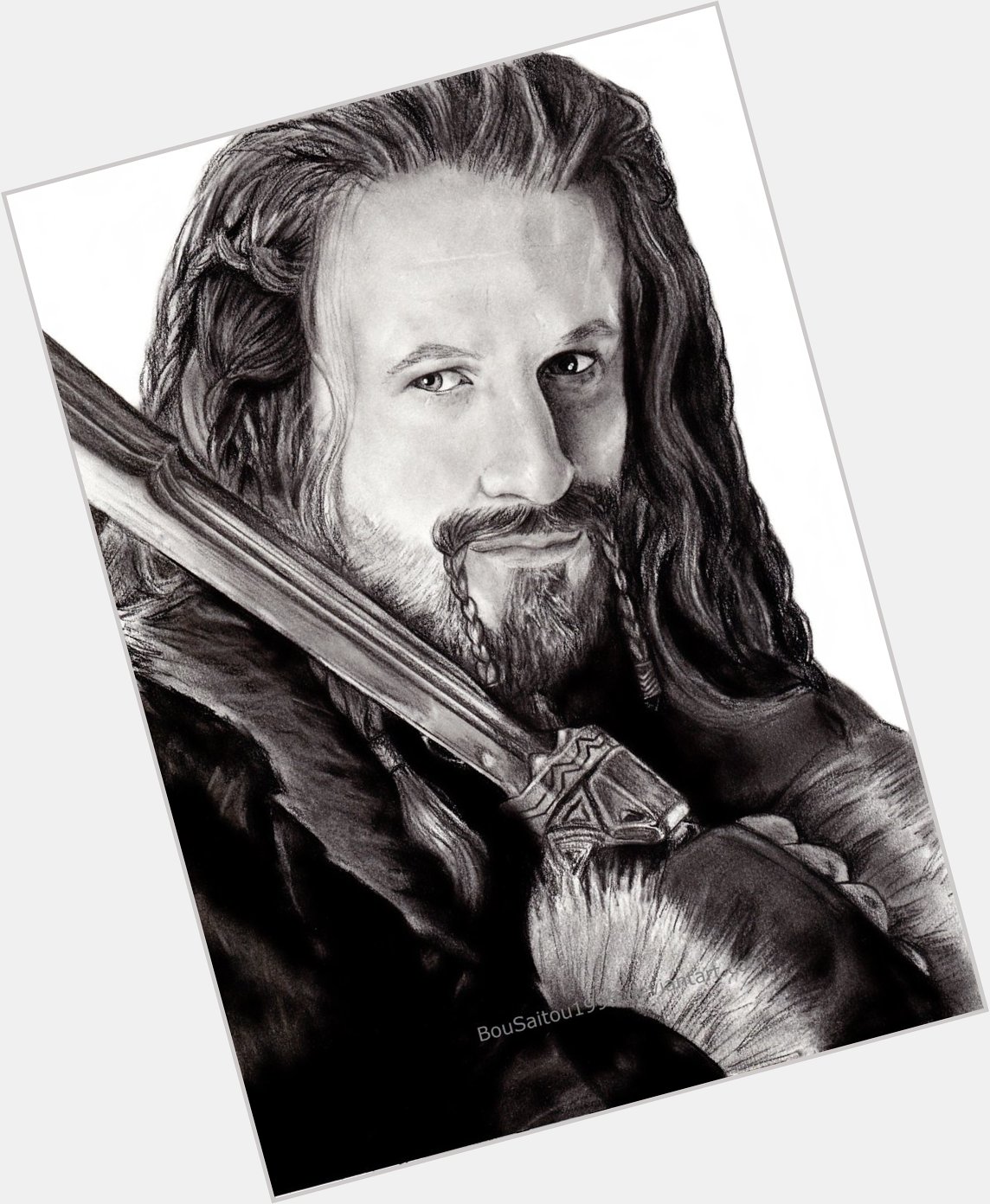 Happy birthday ~ Best wishes from my sister and me :3
(Dean O\Gorman as Fili; Charcoal on thick paper) 