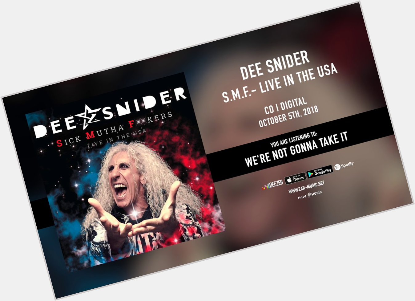 March 15:Happy 66th birthday to singer,Dee Snider (\"We\re Not Gonna Take It\")
 