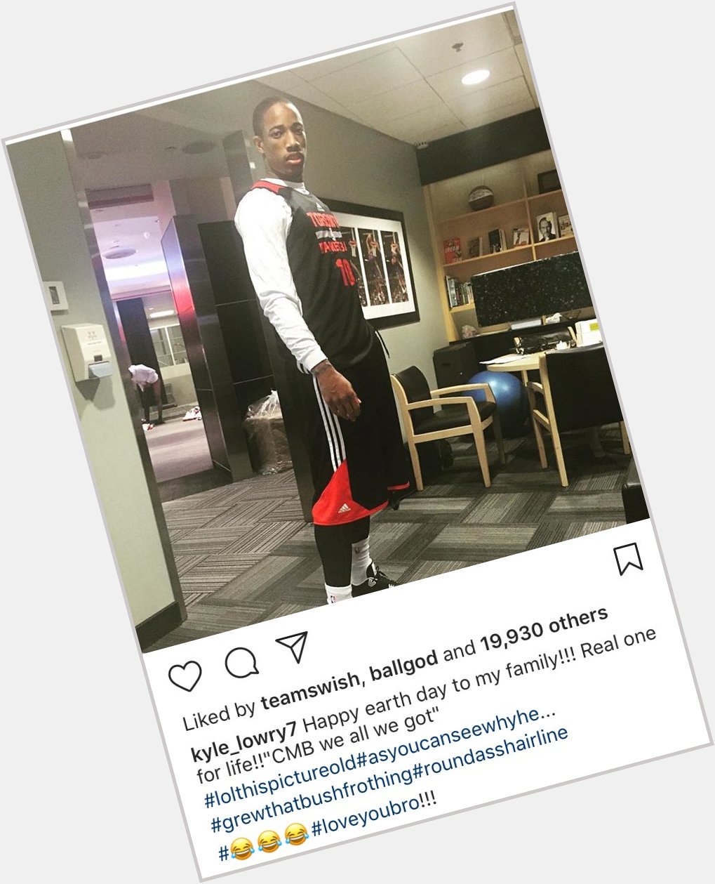 Kyle Lowry wishes DeMar DeRozan a happy birthday with a hilarious throwback photo and captions  ( : / IG) 