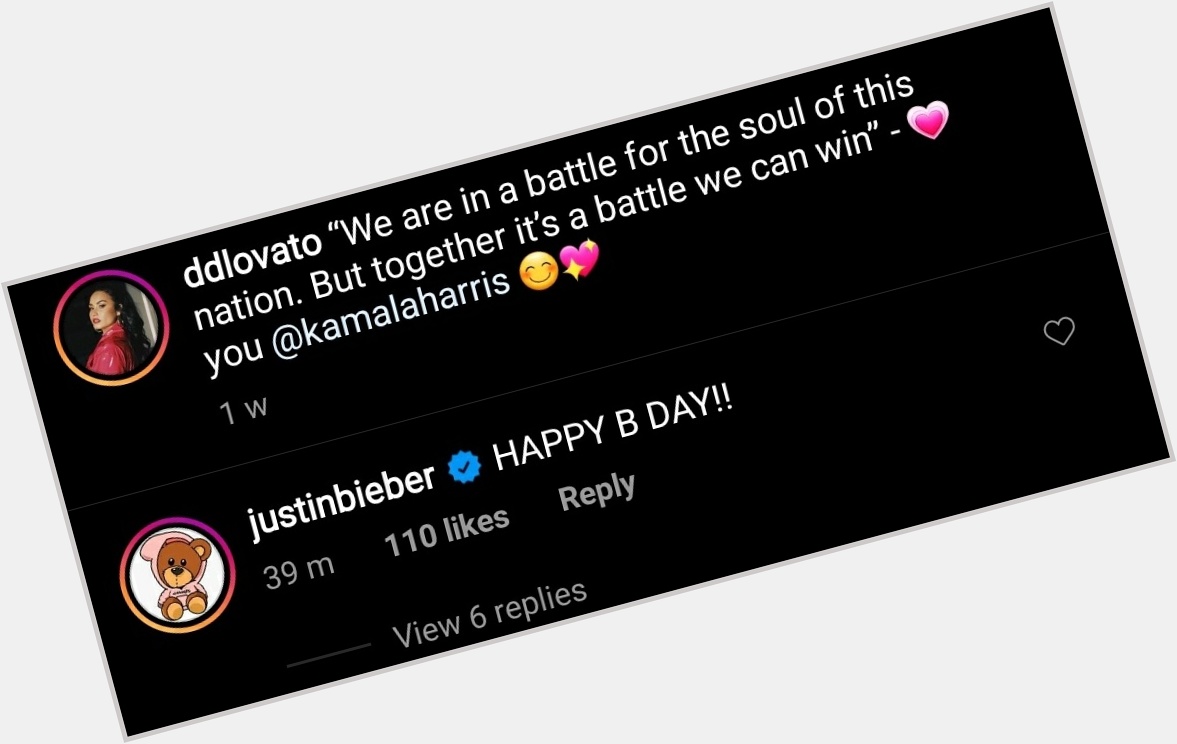 Check out Justin Bieber\s comment under Demi Lovato\s last Instagram post wishing her a Happy Birthday! 