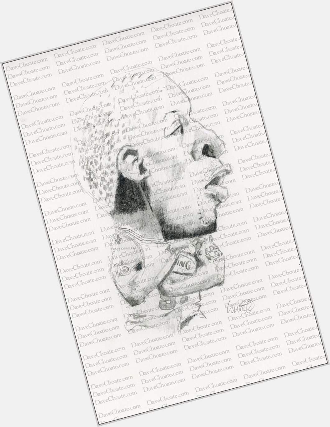 Happy Birthday to Dennis Rodman, Chicago Bulls original pencil drawing. Listed at $40.  