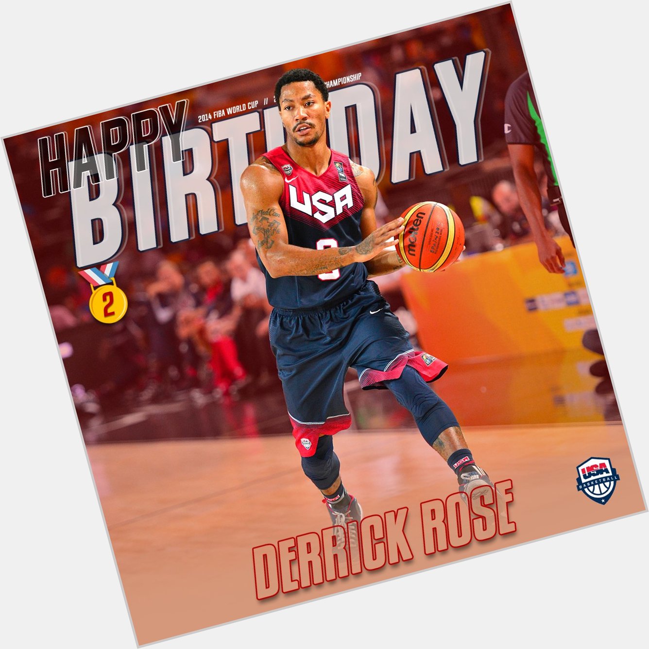 Sending happy birthday shouts to 2 x USA & FIBA World Cup gold medalist Derrick Rose!   