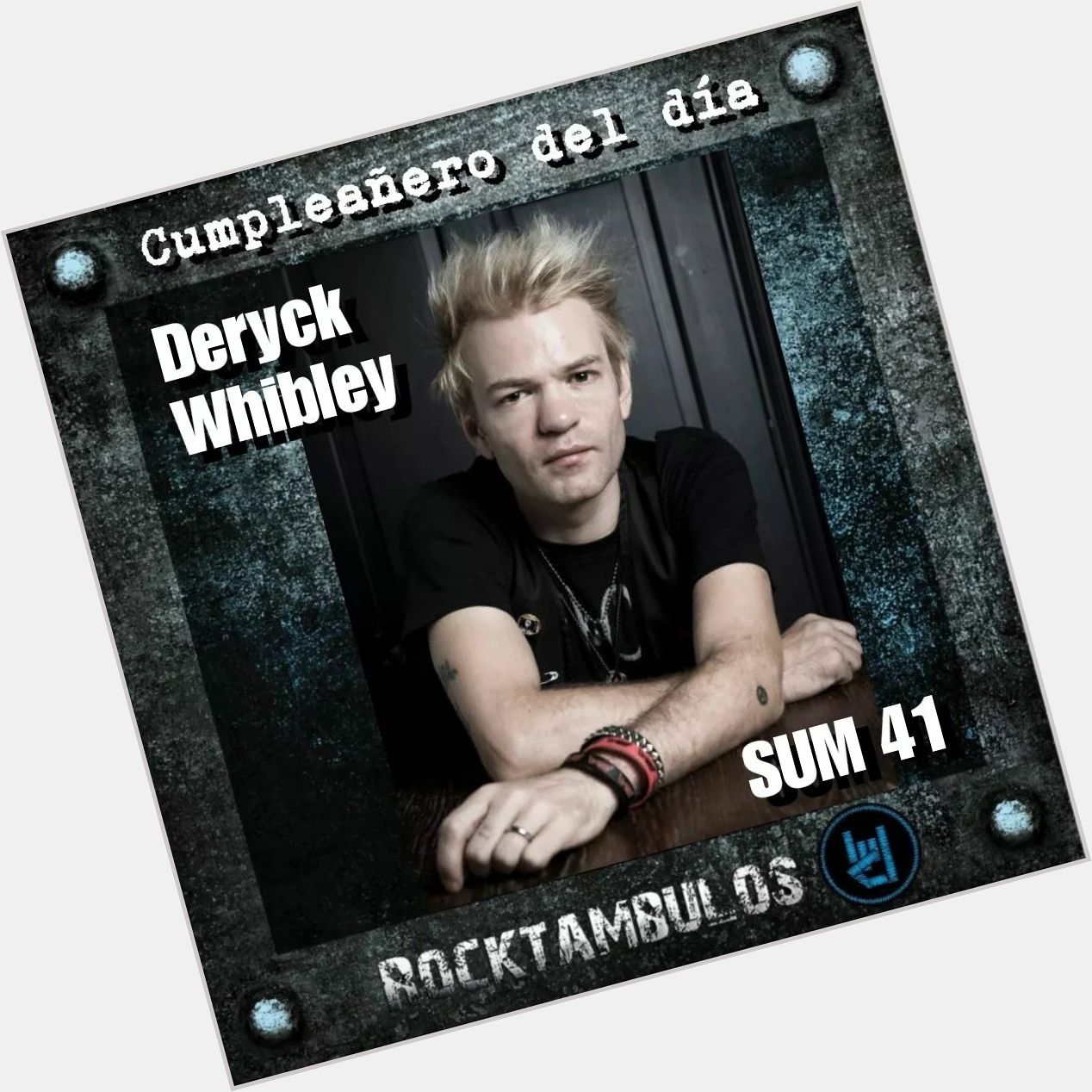 El gran Deryck Whibley, líder de Sum 41, está cumpliendo 42 años Happy birthday Deryck! 
