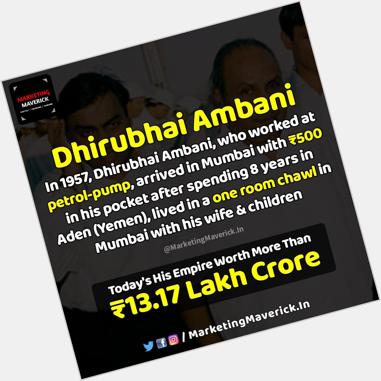 Happy birthday to late Dhirubhai Ambani 