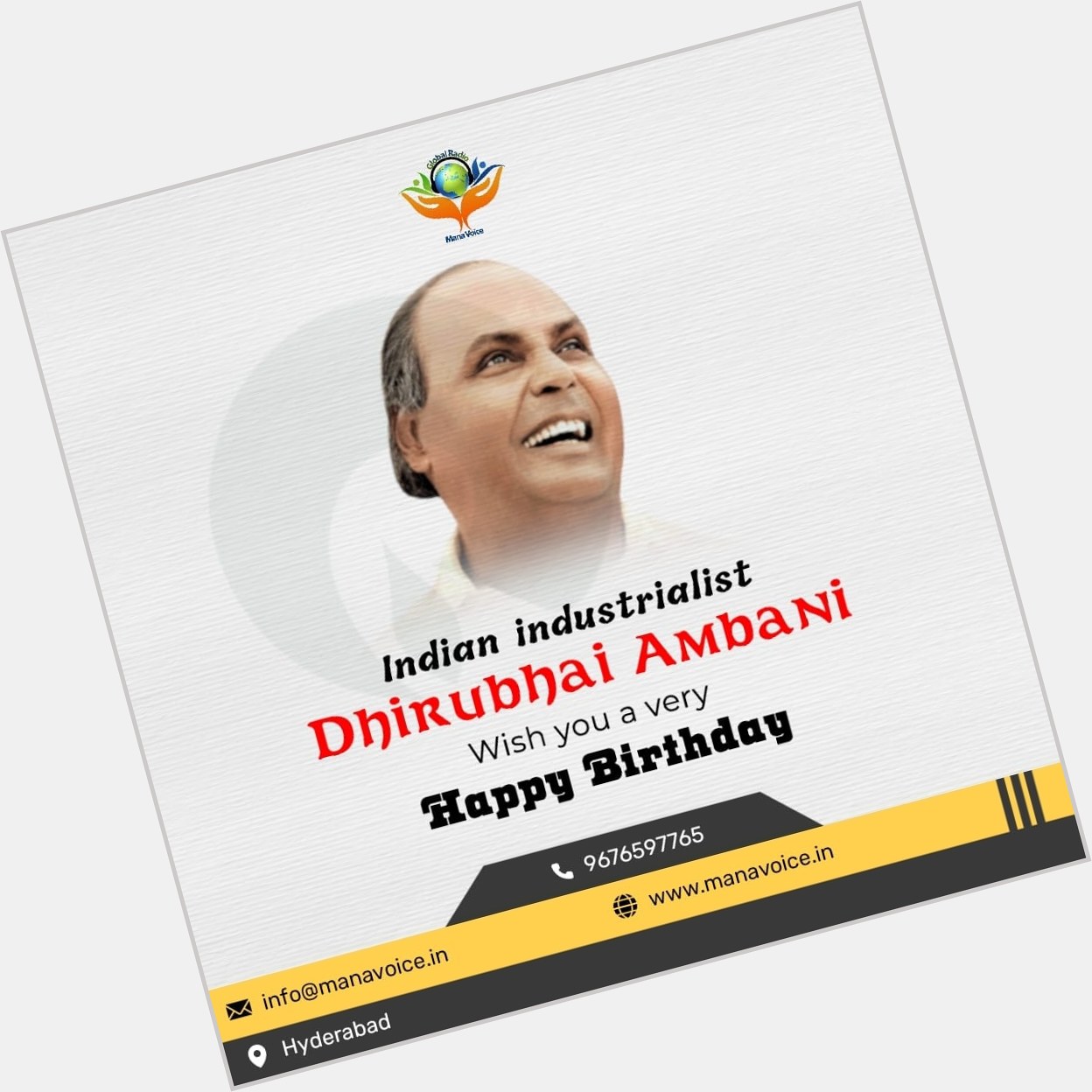 Happy Birthday Dhirubhai Ambani Ji      