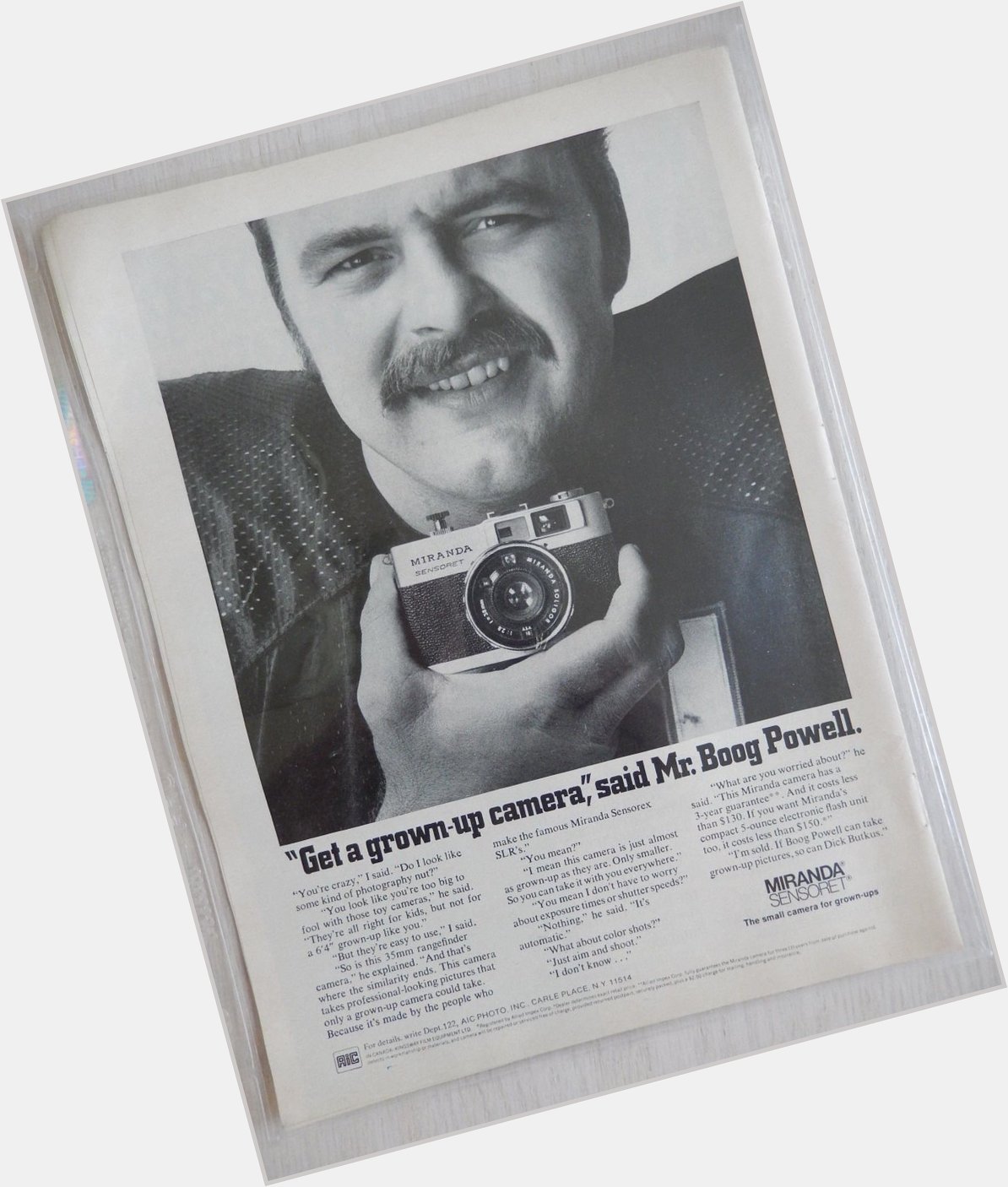 Happy 73rd Birthday to today\s über-cool celebrity w/an über-cool camera: DICK BUTKUS in a  mag ad 
