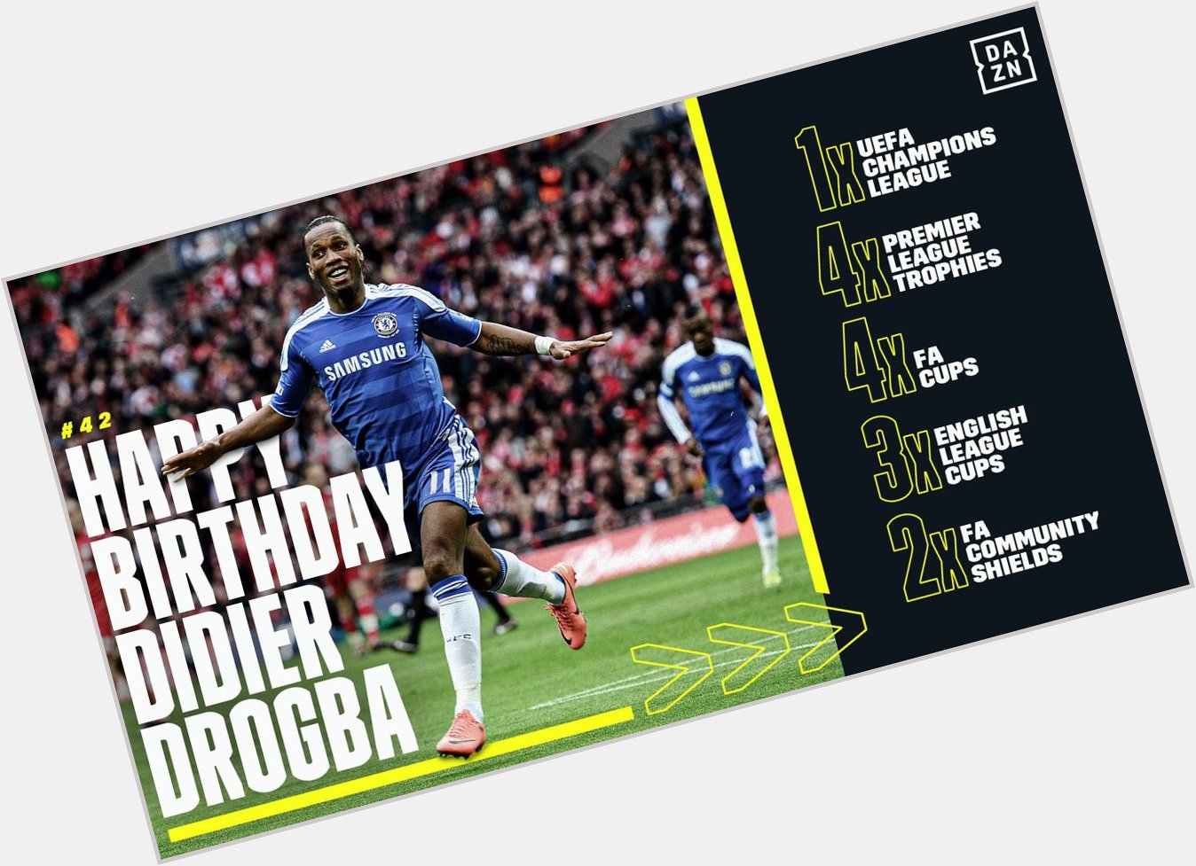 Happy 42nd birthday to Chelsea legend Didier Drogba! 