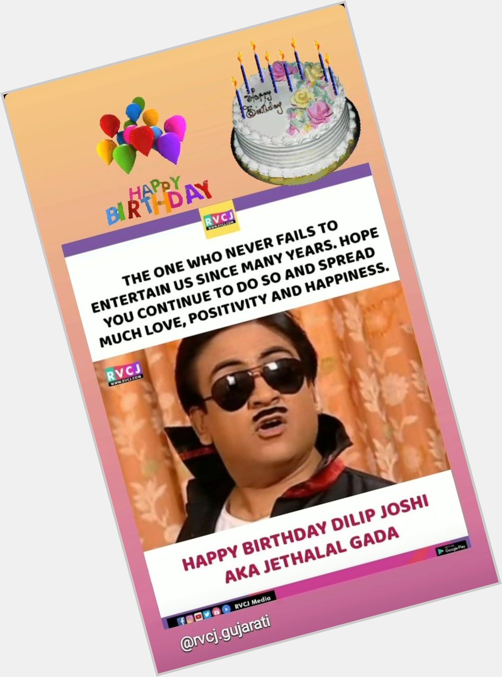 Happy Birthday   Dilip Joshi sir.      