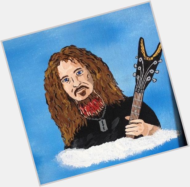 In honor of his birthday. Part of a painting I did for my son. 
Happy Birthday and RIP Dimebag Darrell! 