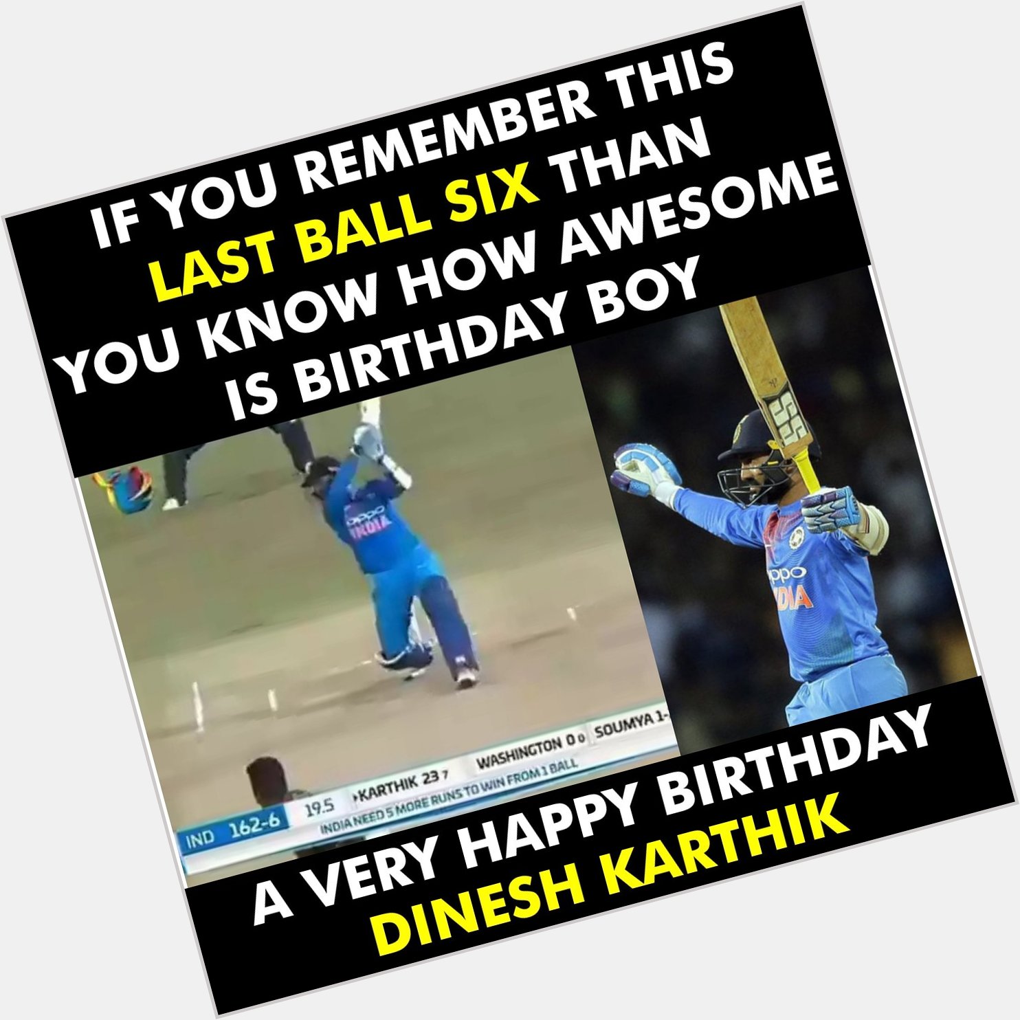 A very Happy Birthday Dinesh Karthik.   