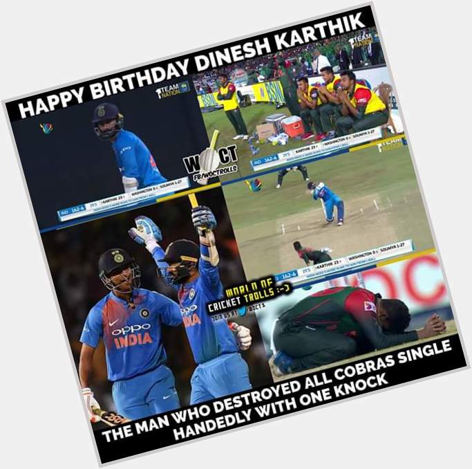 Dinesh Karthik Test career:

Scored exactly 1000 Runs!

Played exactly 2000 Balls!

Happy Birthday DK 
